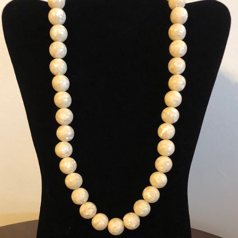 Large Pearl Like Iridescent Necklace